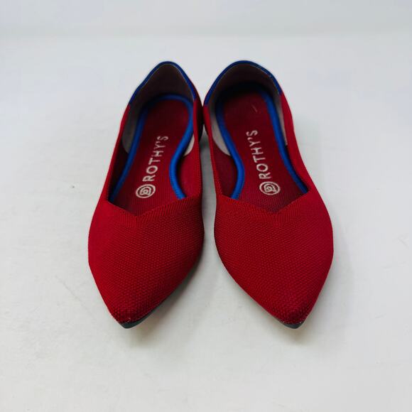 Rothy’s The Point Red Knit Flats Women’s Size 7.5 - Picture 4 of 13